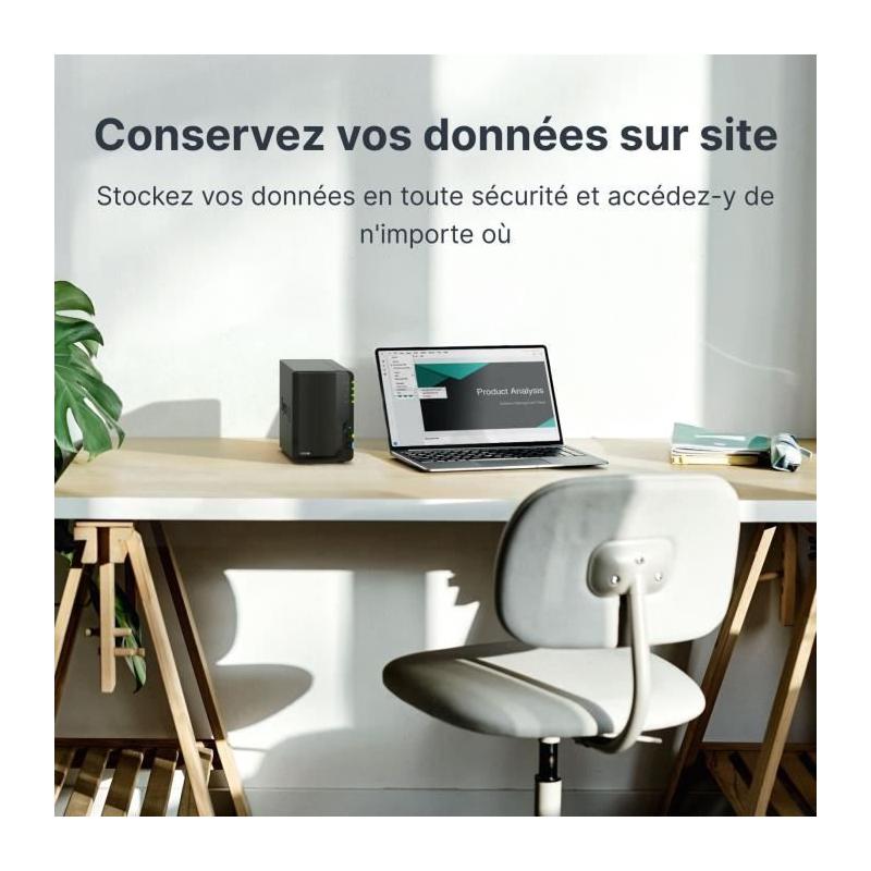 Serveur NAS SYNOLOGY DS224+ - Stockage puissant - 2 baies