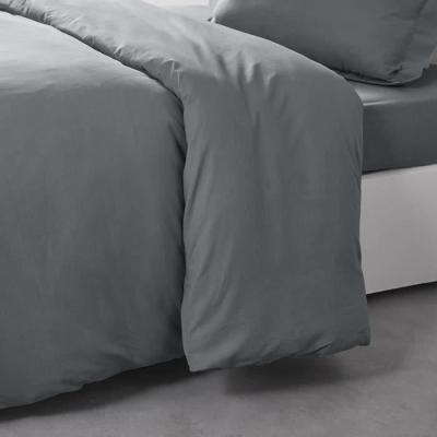 Housse de couette TODAY Essential en coton uni - 140x200 cm - Acier