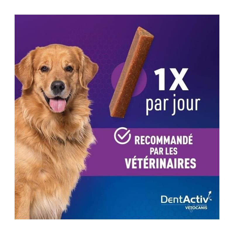 DentActiv - 7 Bâtonnets VETOCANIS pour Chien 15kg+