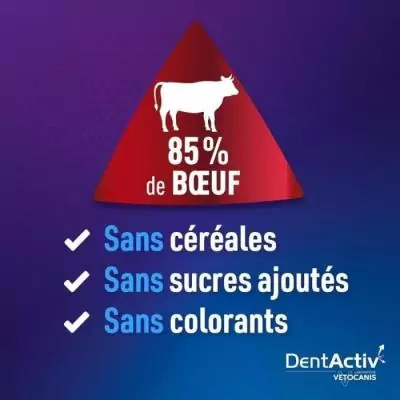 FRIANDISE DentActiv - 12 Mini Bâtonnets Hygiène Bucco-Dentaire - VETOCANIS