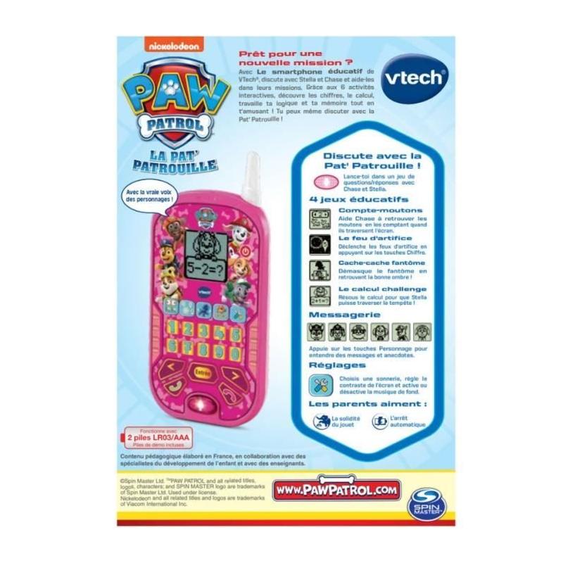 VTECH - PAT PATROUILLE - Smartphone Éducatif Rose 