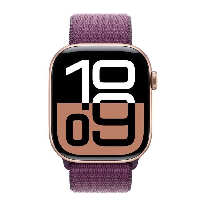 Apple Watch Series 10 GPS 46mm - Rose Gold Aluminium - Plum Sport Loop