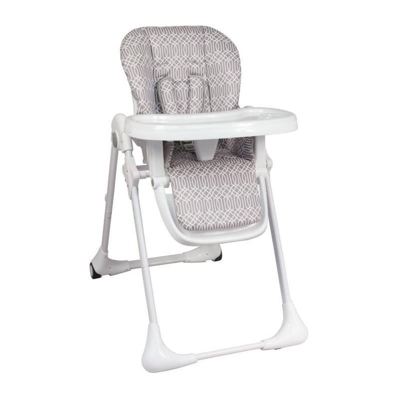 Chaise haute BAMBISOL multipositions - Inclinable - Pour 3 ans max - Beige / Blanc