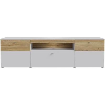 Meuble TV COMO - Style Moderne - Gris / Chene - Livraison Rapide