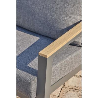 Salon de jardin aluminium 5 places gris anthracite et polywood - KOMMOS