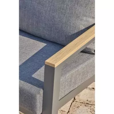 Salon de jardin aluminium 5 places gris anthracite et polywood - KOMMOS Salon de jardin aluminium 5 places gris anthracite et polywood - KOMMOS