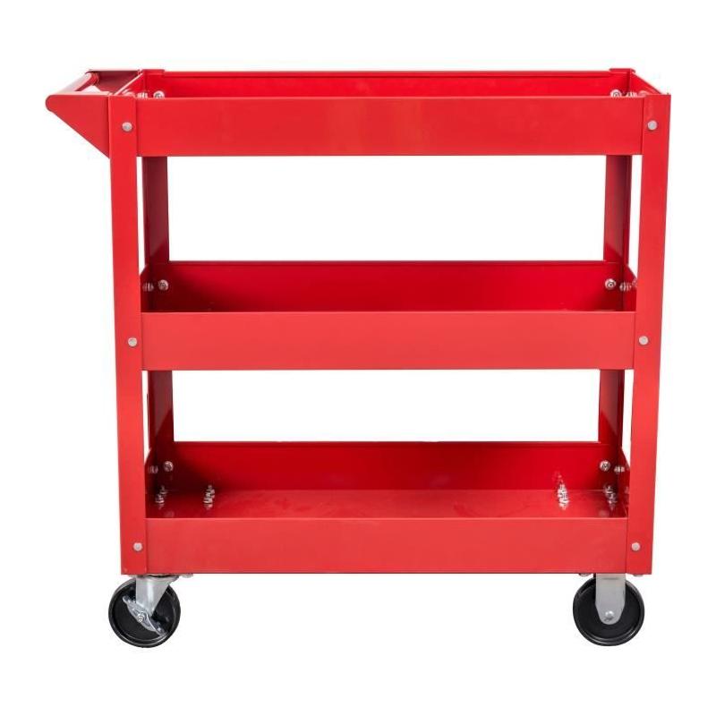 Servante d'atelier 3 plateaux sur roues DOMAC - Rouge - Compacte et pratique