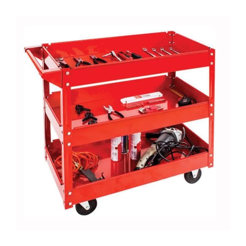 Servante d'atelier 3 plateaux sur roues DOMAC - Rouge - Compacte et pratique