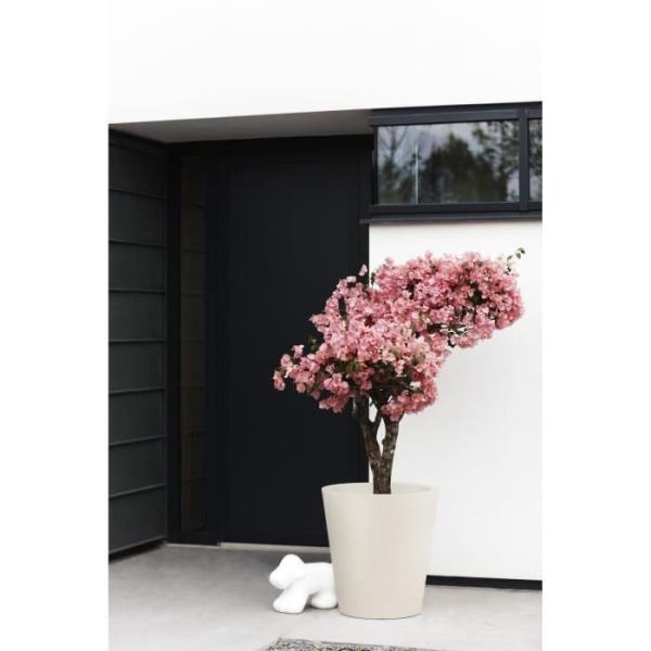 Pot de fleurs - ELHO - Pure Straight Round 50 - Blanc Lin - L 50 x B 49.5 x H 51 cm - 100% recyclé