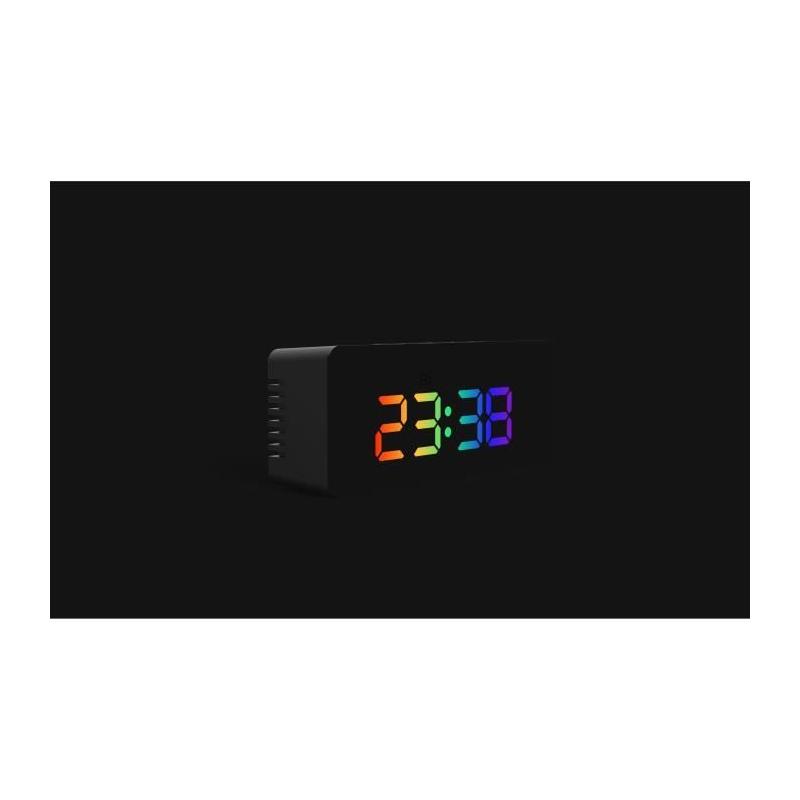 Réveil LED RGB EVOOM MIRROR - Miroir intégré avec emballage compact