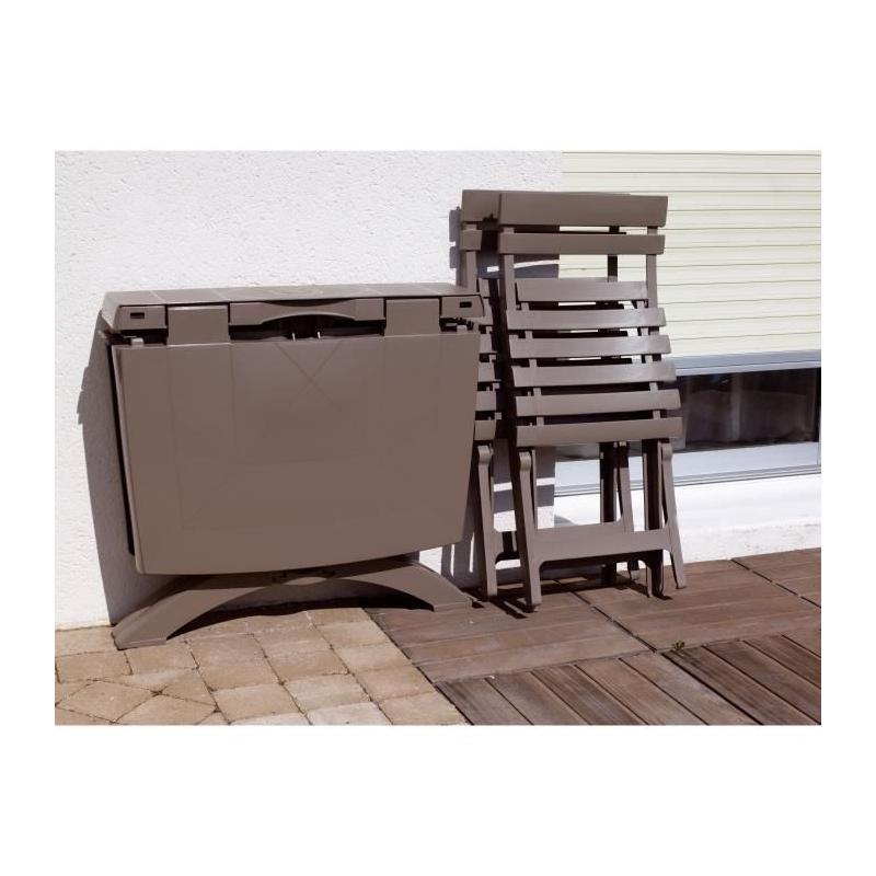 Chaise pliante Miami - GROSFILLEX - Taupe - Made in France!