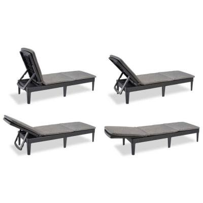 Bain de soleil Allibert by KETER - JAIPUR - Gris graphite - Dossier réglable