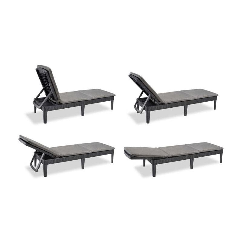 Bain de soleil Allibert by KETER - JAIPUR - Gris graphite - Dossier réglable