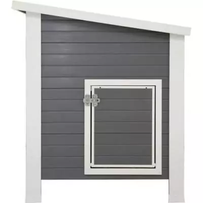 Poulailler Barney Plastique 2-4 poules - Gris/Blanc - 60% PVC 40% bois