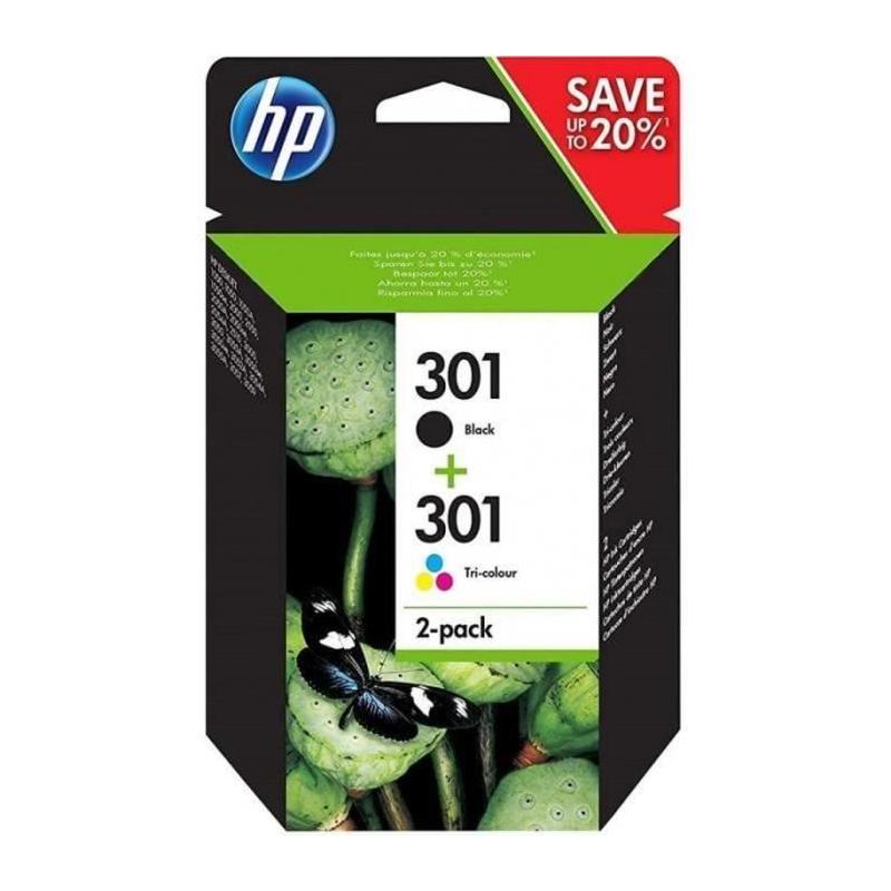 Pack HP 301: Cartouches d'encre noire et couleurs authentiques pour HP Envy 4505, DeskJet 1050/1512/2548/305