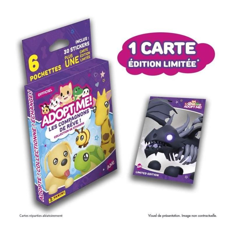 Stickers PANINI Adopt Me! Roblox - Blister 6 pochettes - Édition limitée - 35 stickers