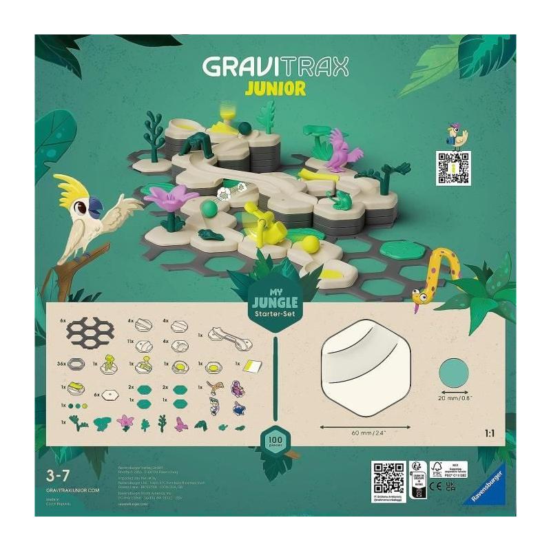 Gravitrax Junior - Starter Set My Jungle 97 pièces - Circuit de billes - Ravensburger