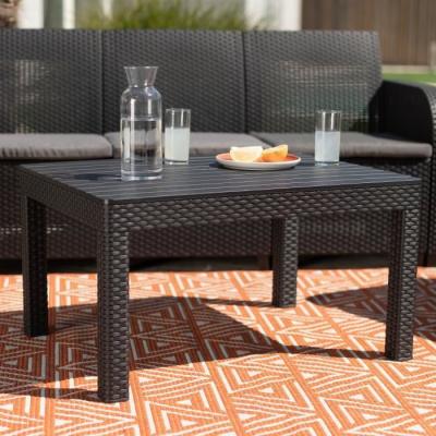 Ensemble de jardin en résine tressée - Allibert by KETER - 5 pers. - SanRemo - Gris graphite