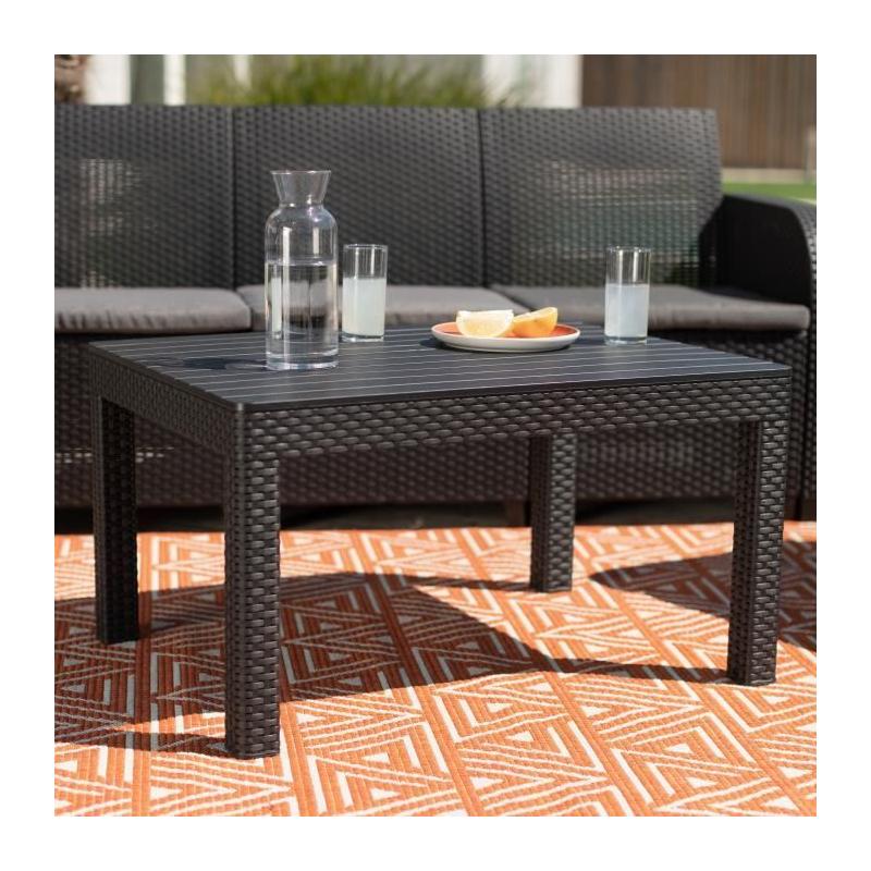 Ensemble de jardin en résine tressée - Allibert by KETER - 5 pers. - SanRemo - Gris graphite