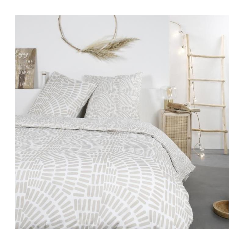 Parure de lit ethnique Mawira - TODAY - 2 pers - 260x240cm - 100% coton - Beige