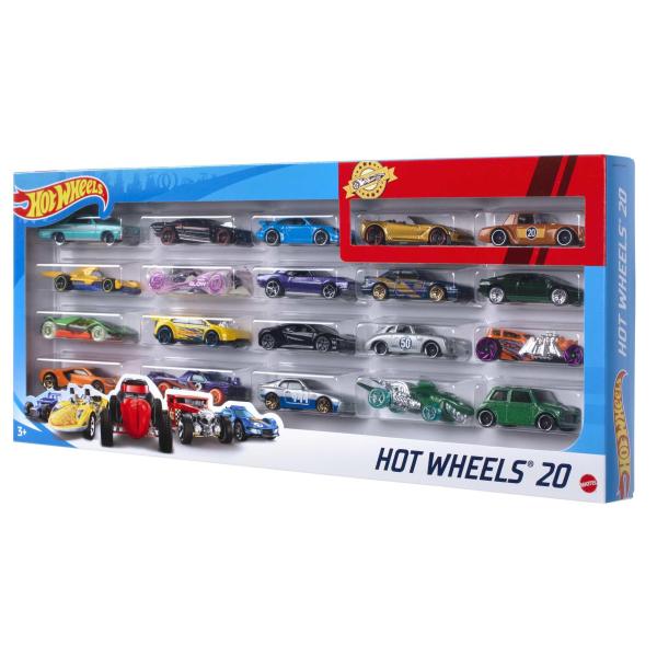 Hot Wheels - Coffret De 20 Véhicules - Petites voitures - 3 ans et + H7045