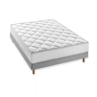 Pack Complet Matelas 160x200 + Sommier + Couette + 2 Oreillers - DEKO DREAM Pack Complet Matelas 160x200 + Sommier + Couette + 2 Oreillers - DEKO DREAM