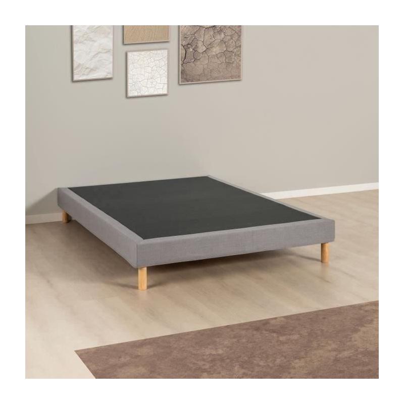 Sommier tapissier 140x190 cm Gris clair - Eco-friendly - DEKO DREAM Eazyx