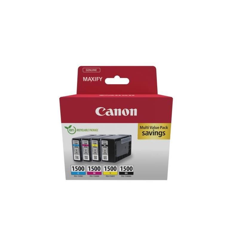 Multipack cartouches d'encre CANON PGI-1500 - Couleurs Noir/Cyan/Magenta/Jaune