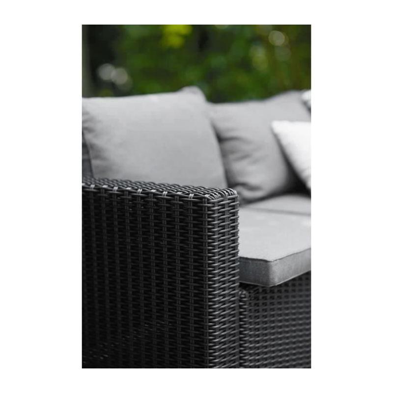 Ensemble de jardin en résine tressée gris graphite avec pouf et table basse - KETER - 4 personnes
