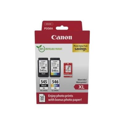 Pack Recharge d'Encre Canon - PG-545XL Noir + CL-546XL Couleur
