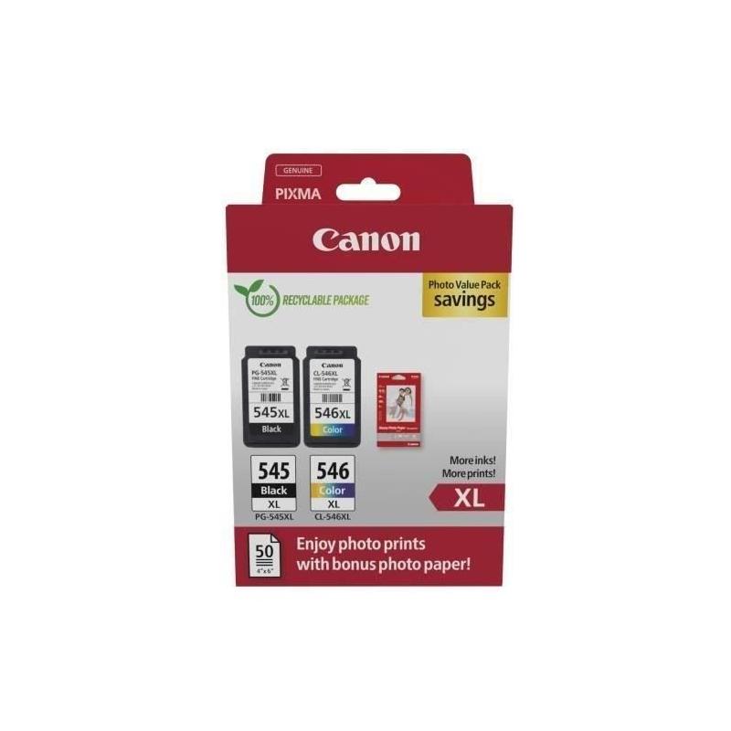 Pack Recharge d'Encre Canon - PG-545XL Noir + CL-546XL Couleur