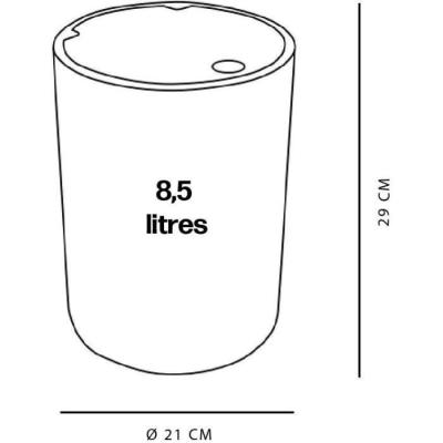 Poubelle de SDB - Compacte et Pratique - 8,5 L - Blanc