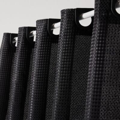 Rideau de douche gauffré - Noir - 180x200 cm - 12 crochets - Pratique - AUJOURD'HUI