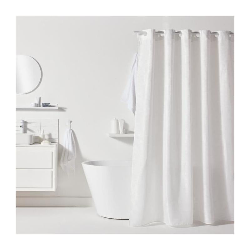 Rideau de douche gauffré blanc - 180 x 200 cm - UTILITY - TODAY