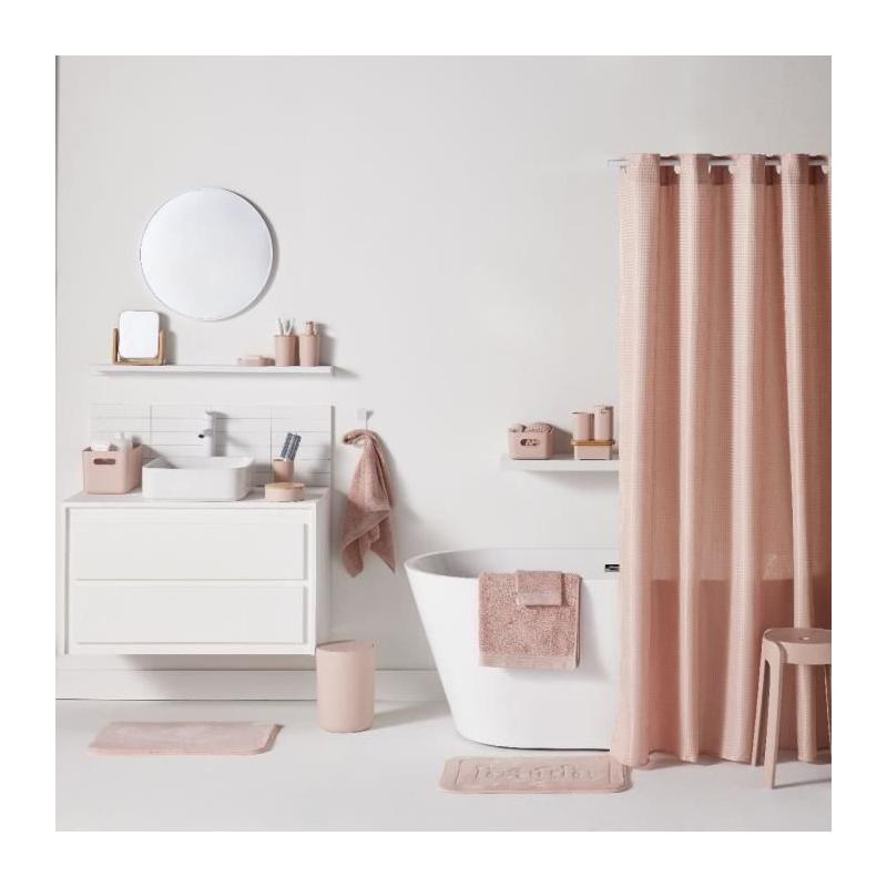 Rideau de douche gauffré rose 180x200 cm - UTILITY - TODAY