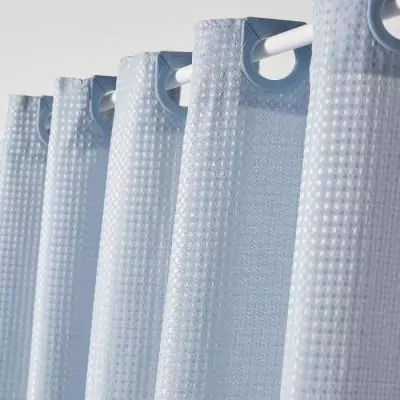 Rideau de douche gauffré bleu - 180 x 200 cm - UTILITY - TODAY