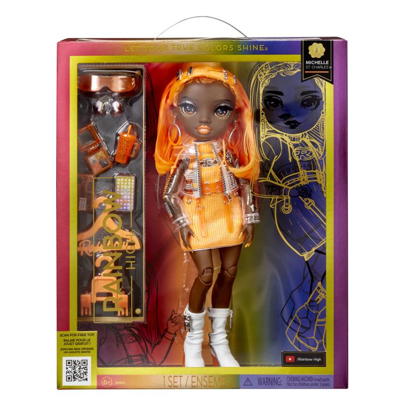 Rainbow High S23 Poupée mannequin - Michelle St. Charles (Orange)