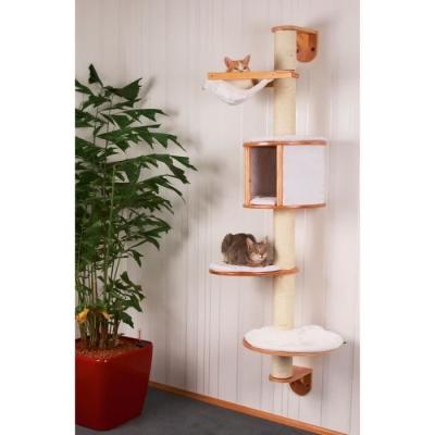 Arbre à chats mural Dolomit 168 cm Blanc - Idéal pour les félins !