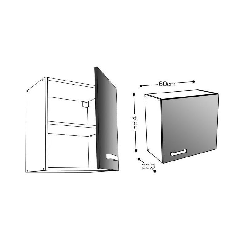 Caisson haut de cuisine L 60 cm - Blanc Brillant, Plus responsable - Made in France