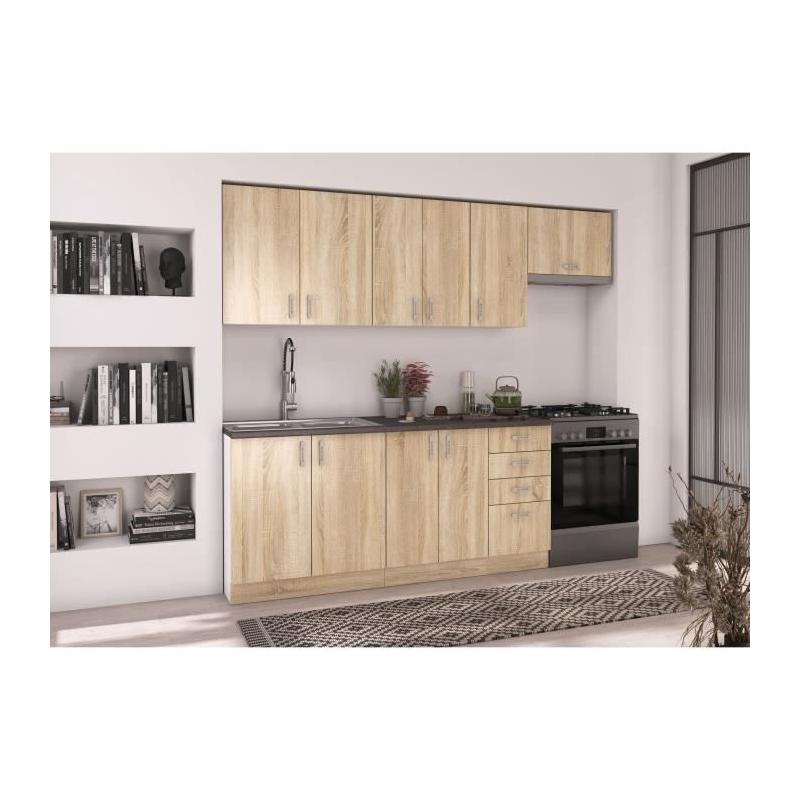 Meuble haut SARA - 2 portes - Chêne Sonoma - Pratique et élégant