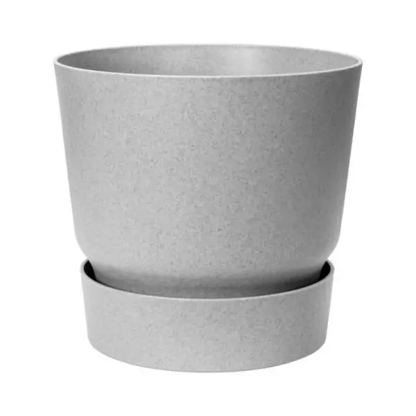 ELHO Pot de fleurs rond Greenville - Ø 47 x H 44 cm - Extérieur - 100% recyclé - Gris
