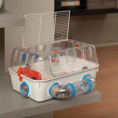 Cage ludique pour hamsters - FERPLAST - COMBI 1 - Bleu - 40.5x29.5x22.5cm