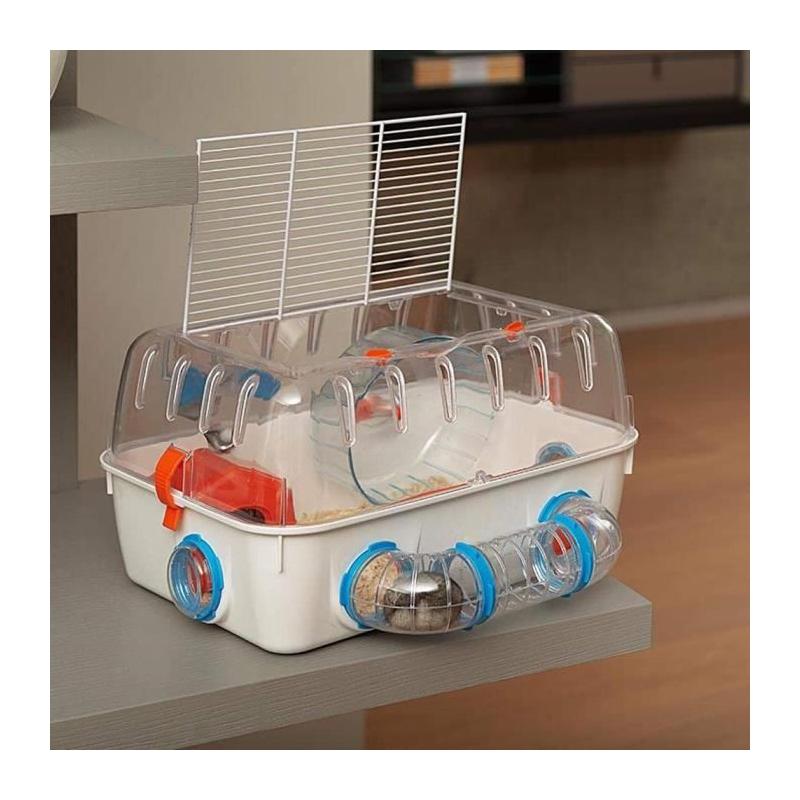 Cage ludique pour hamsters - FERPLAST - COMBI 1 - Bleu - 40.5x29.5x22.5cm