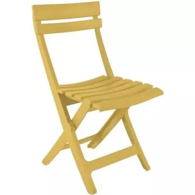 Chaise pliante jaune indien GROSFILLEX - MIAMI, compacte et colorée