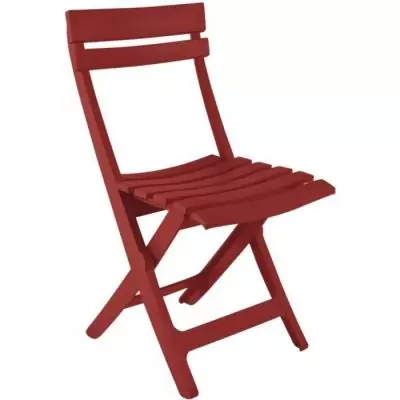 Chaise pliante GROSFILLEX MIAMI - Rouge bossa nova - Compacte et colorée
