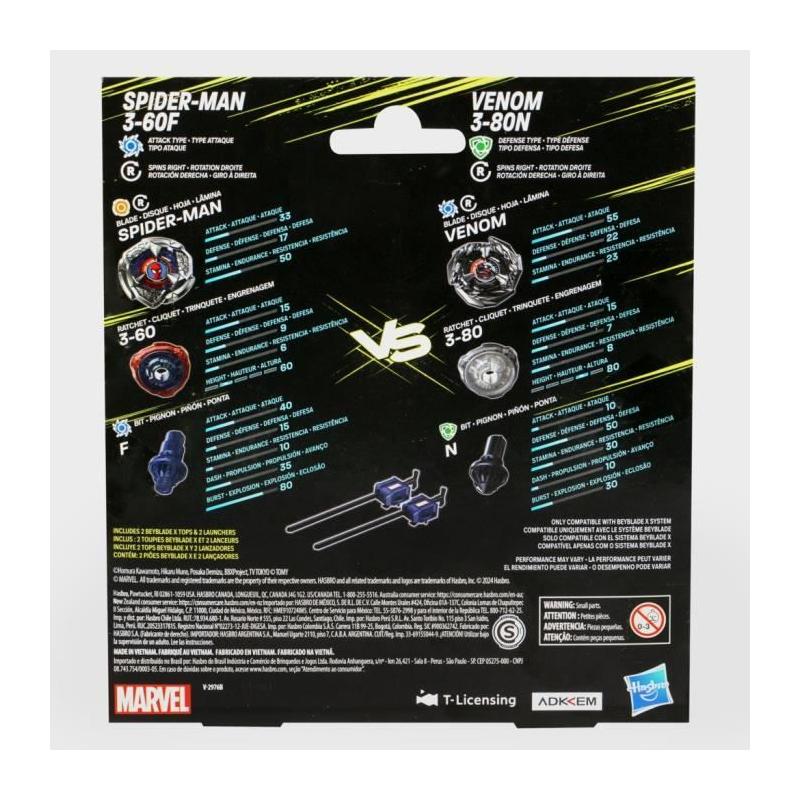 Pack Beyblade X avec Toupie Spider-Man vs Venom - Figurine Miniature