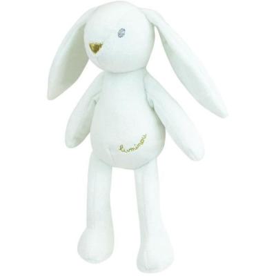 Peluche Lapin Blanc Lumineux Naturel Sans Pile 20 cm