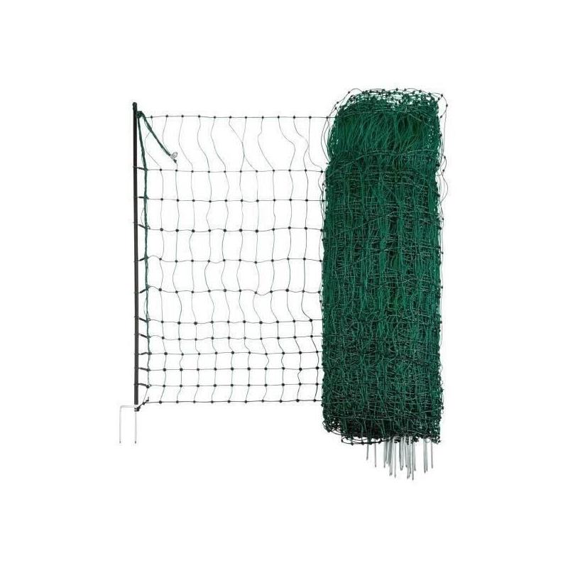 Filet pour poules 50m - Double pointe - Vert - Non électrique
