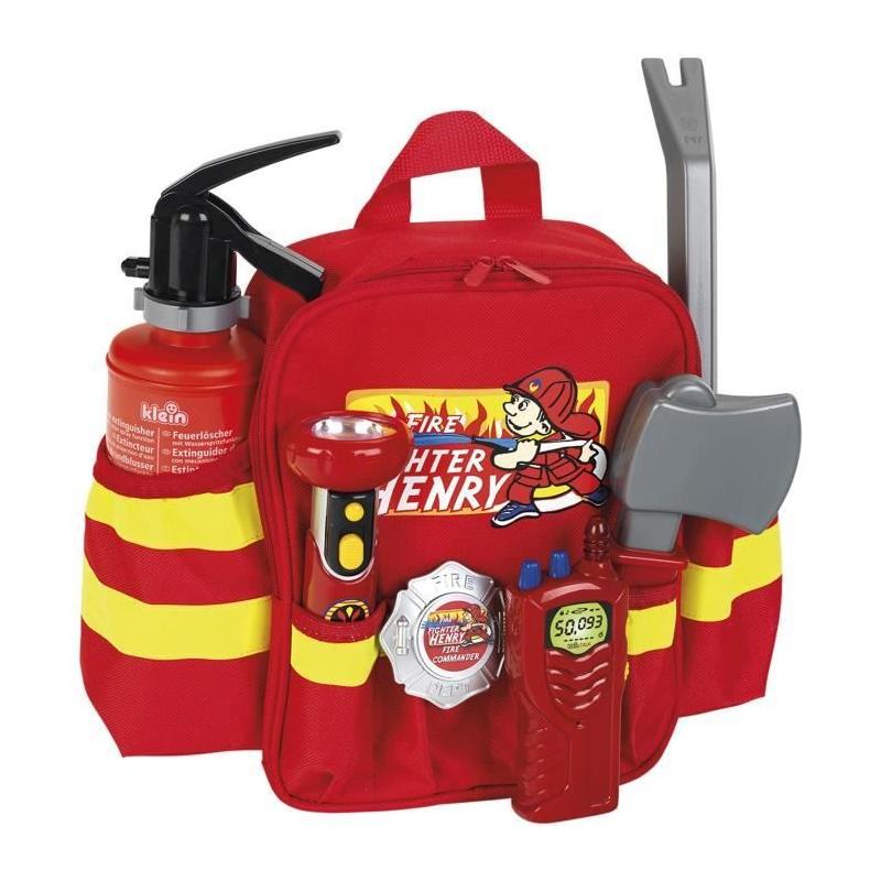 Sac à dos de pompier avec 6 accessoires et lampe torche lumineuse