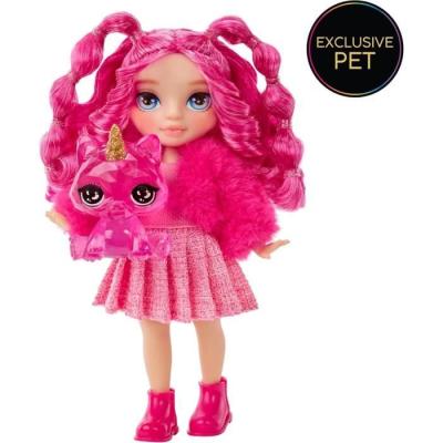 Découvrez la Rainbow High Littles - Poupée 15cm + animal de compagnie - Rose